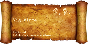Vig Vince névjegykártya